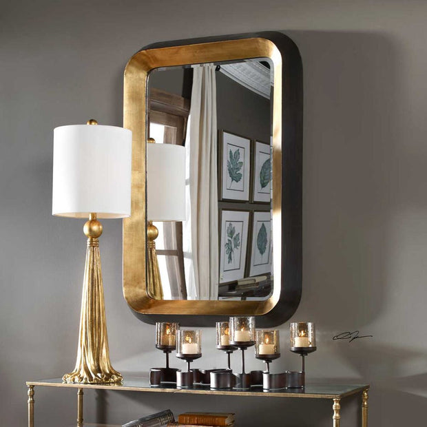 Uttermost Niva Iron Metallic Gold Leaf Mirror
