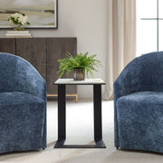 Uttermost Kenora White Marble And Black Accent Table