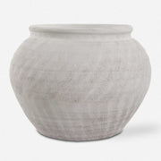 Uttermost Floreana White Textured Round Ceramic Vase