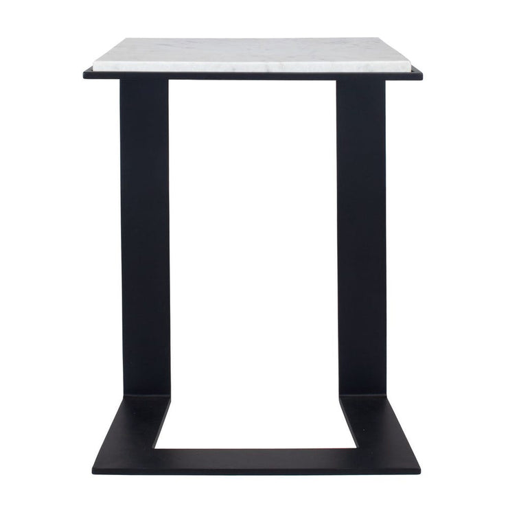 Uttermost Kenora White Marble And Black Accent Table