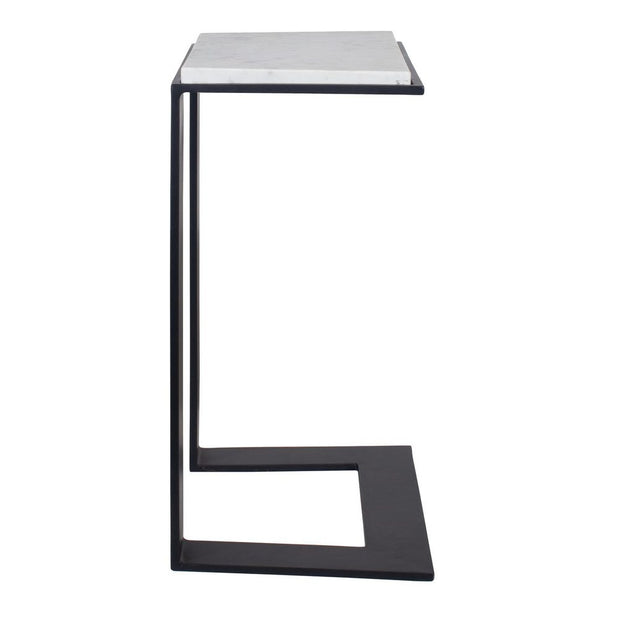 Uttermost Kenora White Marble And Black Accent Table