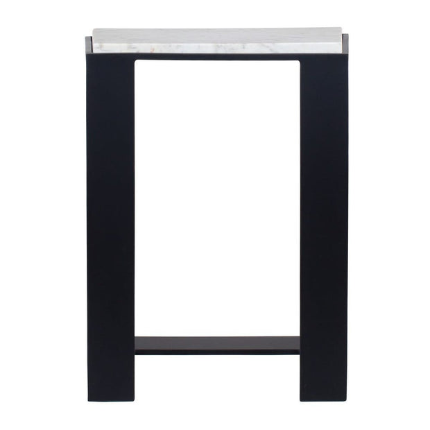 Uttermost Kenora White Marble And Black Accent Table