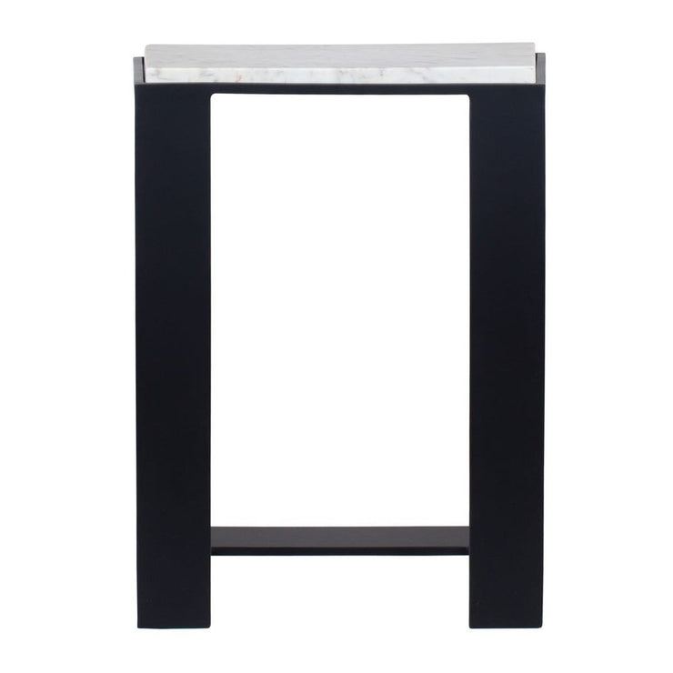Uttermost Kenora White Marble And Black Accent Table