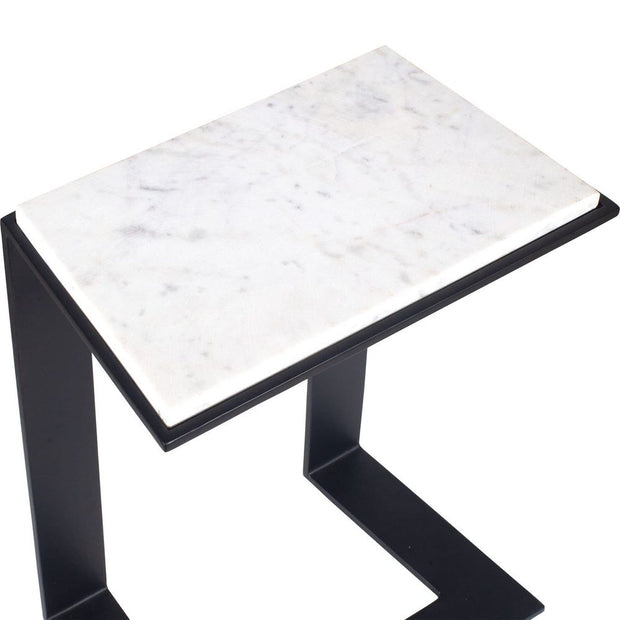 Uttermost Kenora White Marble And Black Accent Table