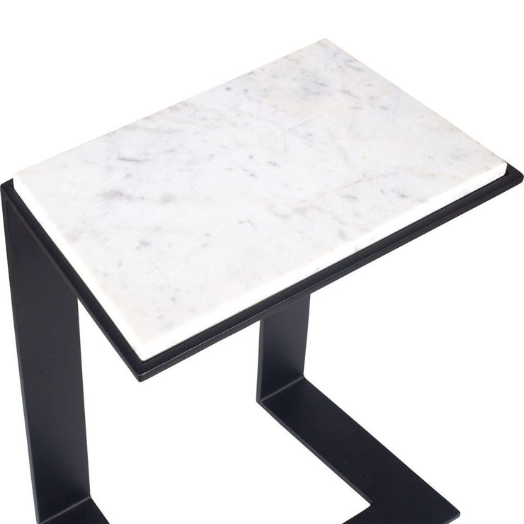 Uttermost Kenora White Marble And Black Accent Table