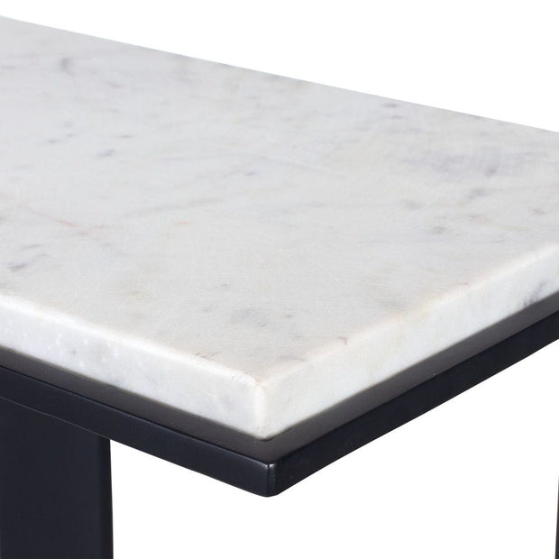 Uttermost Kenora White Marble And Black Accent Table