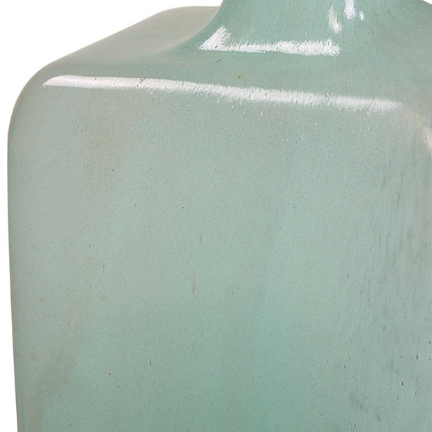 Uttermost Fuze Aqua and Bronze Glass Set of 2 Vases