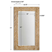 Uttermost Demetria Chevron Pattern Wood Framed Mirror