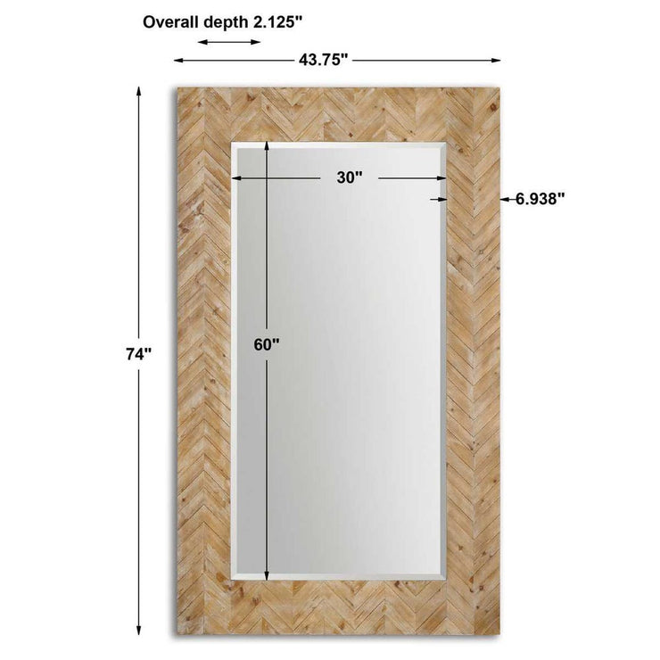 Uttermost Demetria Chevron Pattern Wood Framed Mirror