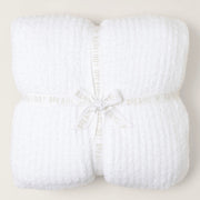 Barefoot Dreams Cozy Chic White Ribbed Bed Blanket Available in Queen and King Sizes