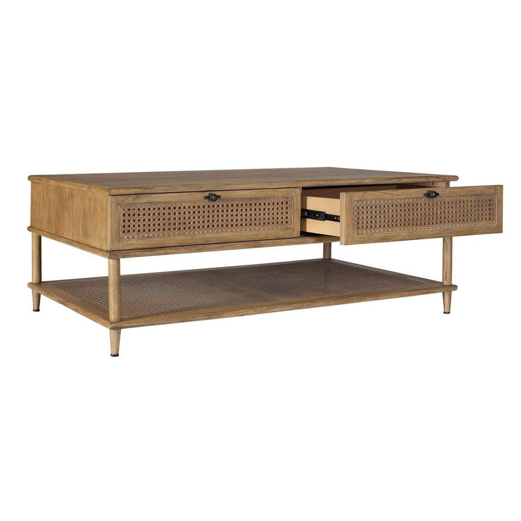 Uttermost Coast Mid Century Natural Rattan Coffee Table