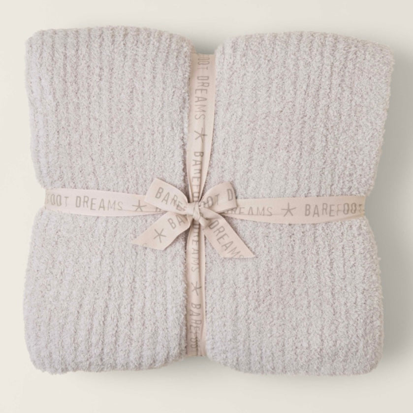 Barefoot Dreams CozyChic Stone Ribbed Bed Blanket Available in Queen a ...