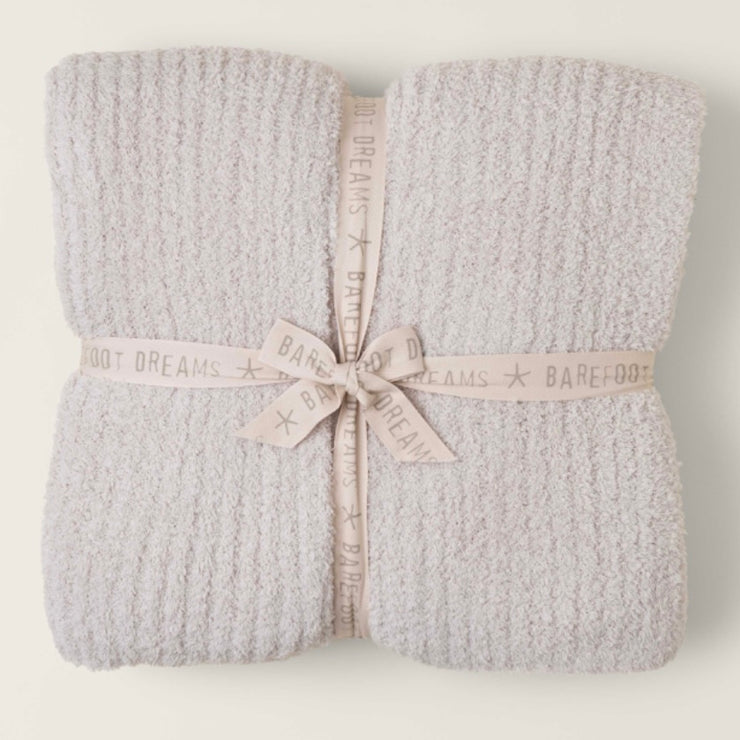 Barefoot Dreams CozyChic Stone Ribbed Bed Blanket Available in Queen and King Sizes