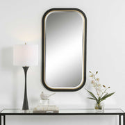 Uttermost Nevaeh Satin Black With Gold Leaf Mirror