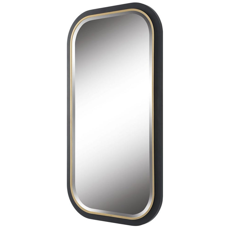 Uttermost Nevaeh Satin Black With Gold Leaf Mirror