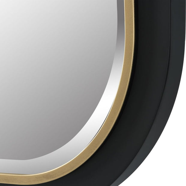 Uttermost Nevaeh Satin Black With Gold Leaf Mirror