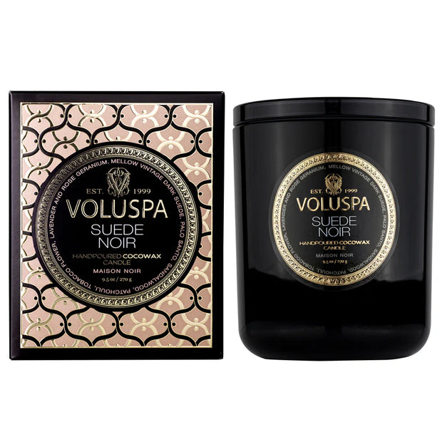Voluspa Suede Noir Classic Candle ~ 9.5 oz