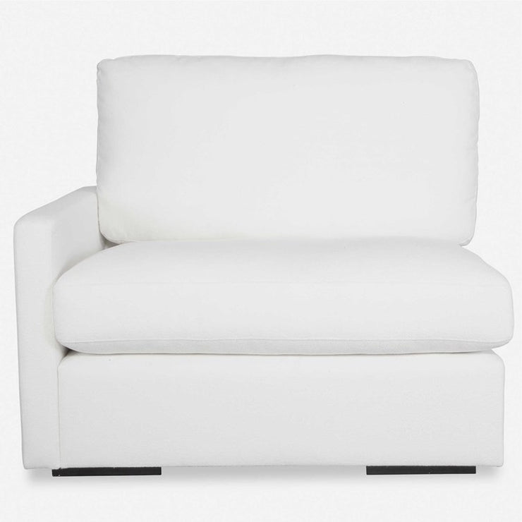 Uttermost Refuge Modular Left Arm Facing Piece ~ Ultra Plush Artic White Performance Fabric