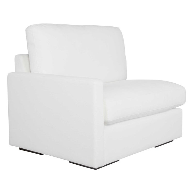 Uttermost Refuge Modular Left Arm Facing Piece ~ Ultra Plush Artic White Performance Fabric