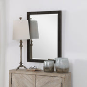 Uttermost Gower Rustic Aged Black Iron Mirror