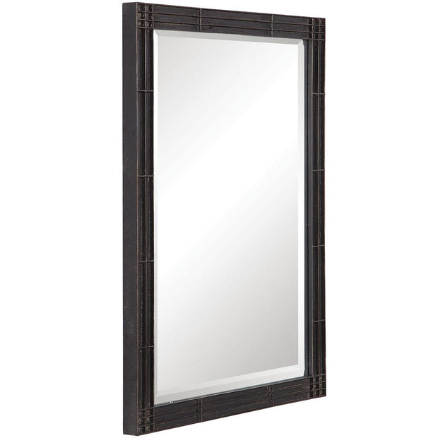 Uttermost Gower Rustic Aged Black Iron Mirror