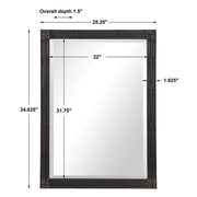Uttermost Gower Rustic Aged Black Iron Mirror