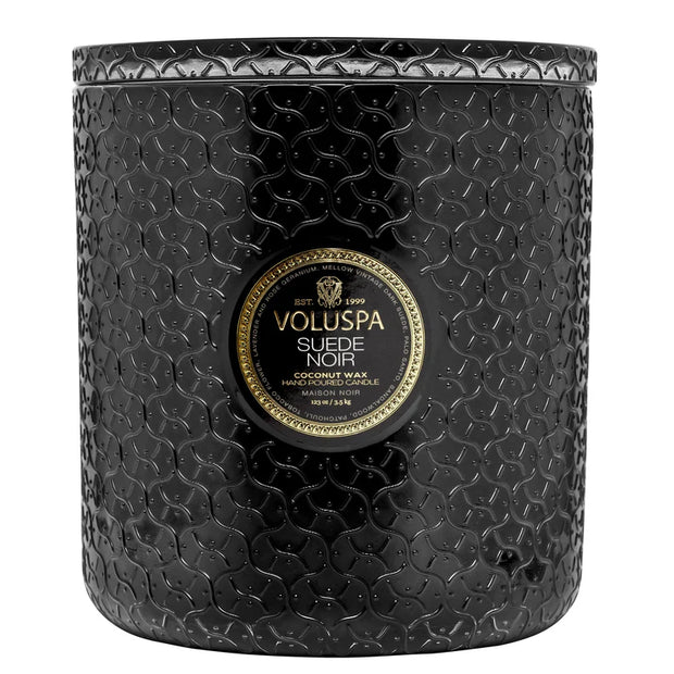 Voluspa Suede Noir 5 Wick Hearth Candle ~ 123oz