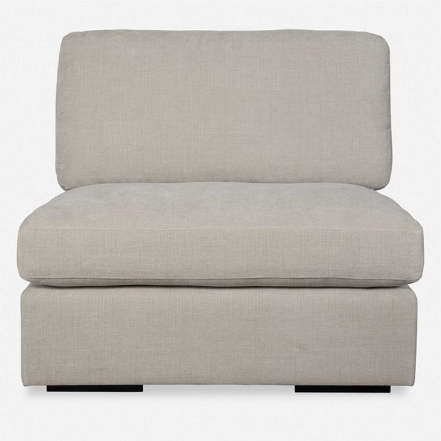 Uttermost Refuge Modular Sectional Sofa with Ottoman ~ Velvety Sand Performance Fabric