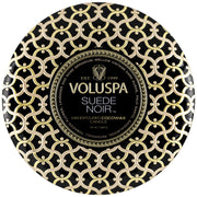 Voluspa Suede Noir 3 Wick Tin Candle