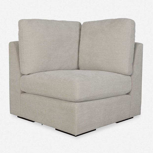 Uttermost Refuge Modular Sectional Sofa with Ottoman ~ Velvety Sand Performance Fabric