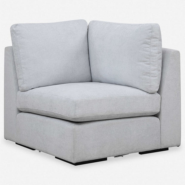 Uttermost Refuge Modular Sectional Sofa with Ottoman ~ Cloud Blue Performance Fabric