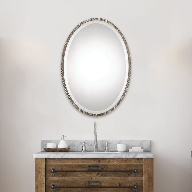 Uttermost Annadel Antique Metallic Silver Oval Mirror