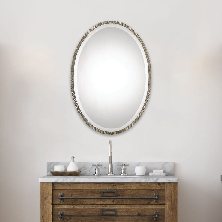 Uttermost Annadel Antique Metallic Silver Oval Mirror