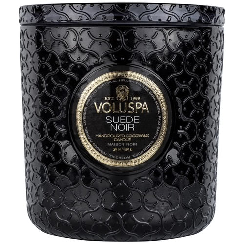 Voluspa Suede Noir Luxe Candle ~ 30oz