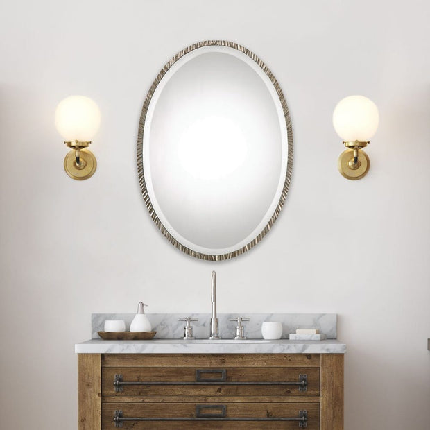 Uttermost Annadel Antique Metallic Silver Oval Mirror