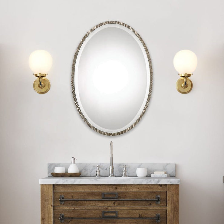 Uttermost Annadel Antique Metallic Silver Oval Mirror