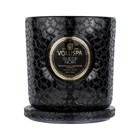 Voluspa Suede Noir Luxe Candle ~ 30oz