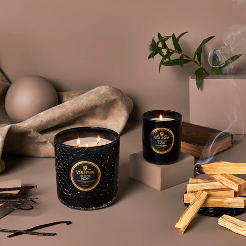 Voluspa Suede Noir Luxe Candle ~ 30oz