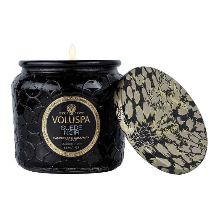 Voluspa Suede Noir Petite Jar Candle