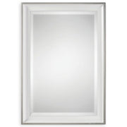 Uttermost Lahvahn Gloss White With Silver Leaf Mirror