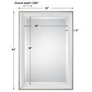 Uttermost Lahvahn Gloss White With Silver Leaf Mirror