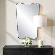 Uttermost Belvoir Sleek Satin Black Mirror