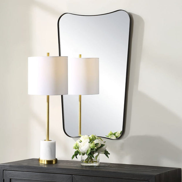 Uttermost Belvoir Sleek Satin Black Mirror
