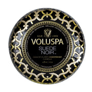 Voluspa Suede Noir Mini Tin Candle