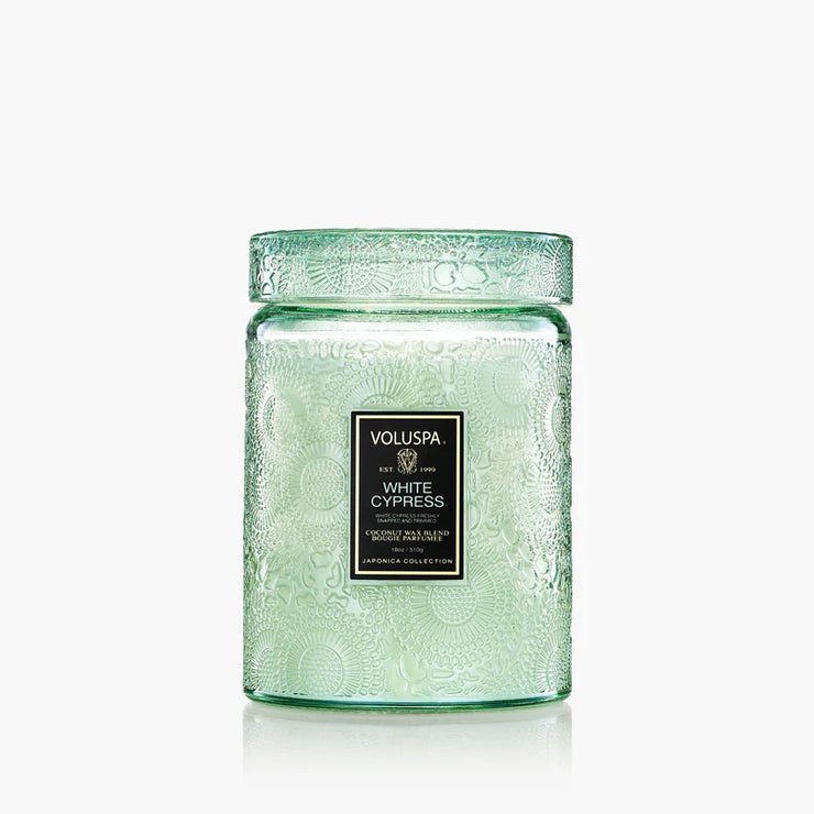 Voluspa White Cypress Large Jar Candle ~ 18oz