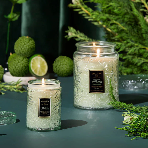 Voluspa White Cypress Large Jar Candle ~ 18oz