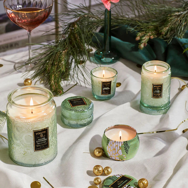 Voluspa White Cypress Mini Tin Candle