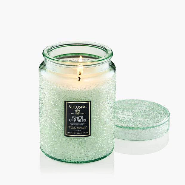 Voluspa White Cypress Large Jar Candle ~ 18oz