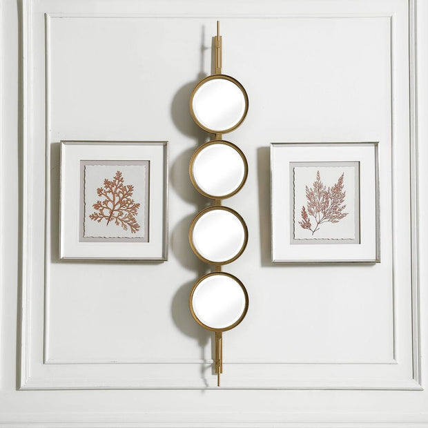 Uttermost Button Sleek Iron Gold Leaf Mirror