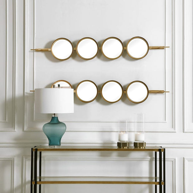 Uttermost Button Sleek Iron Gold Leaf Mirror
